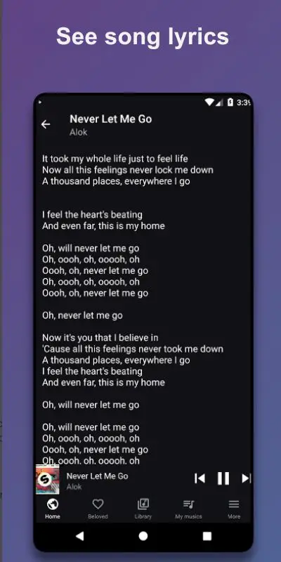 See song lyrics on Fyzer